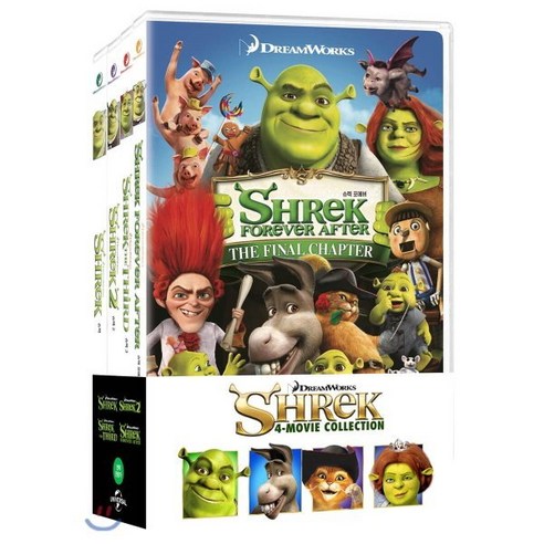 [DVD] 슈렉 4-Movie 콜렉션 (4Disc 한정수량) : 슈렉 / 슈렉2 / 슈렉3 / 슈렉 포에버
