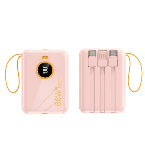 PYHO 66W 고속충전 미니 보조배터리 20000mAh, 블랙