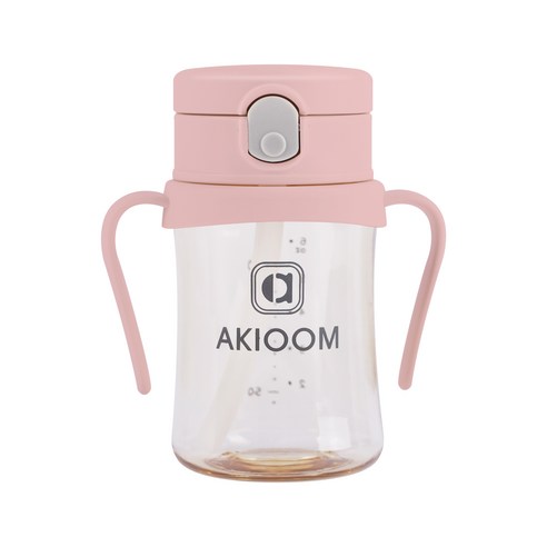아키움 리뉴얼 유아빨대컵 원터치 아기물병, 핑크 200ml, 1개, 200ml