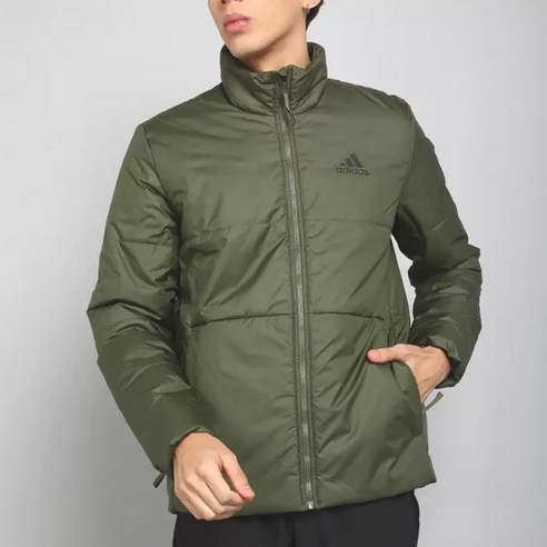 아디다스 남성 패딩 재킷 점퍼다운 자켓 따뜻한 보온성의 경량 푸퍼 패딩 가벼운 비를 막아주는 방수 점퍼 갈녹색