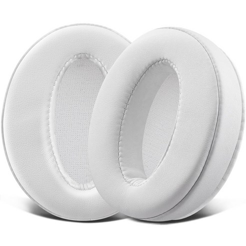 SOULWIT 교체용 이어패드-호환 모델 젠하이저 Sennheiser HD4.50/HD 4.50BT/HD 4.50SE/HD 4.40BT/HD 450/HD 450BT 헤드폰 1쌍, Protein Leather, White, 1개