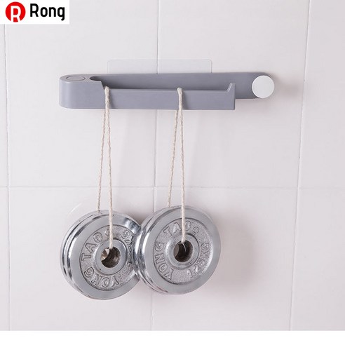 Rong 생활용품 조직수납도구 옷걸이 수납신기 멀티펀치리스 접이식 가정용 발코니 벽걸이 빨래집게 정리수납대, [회색은20-25개걸수있다]_도트 수납대