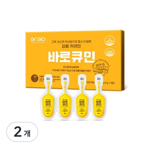 아리바이오 인도산 강황 추출물 수용성 나노 커큐민 바로큐민 액상형, 2개, 12g