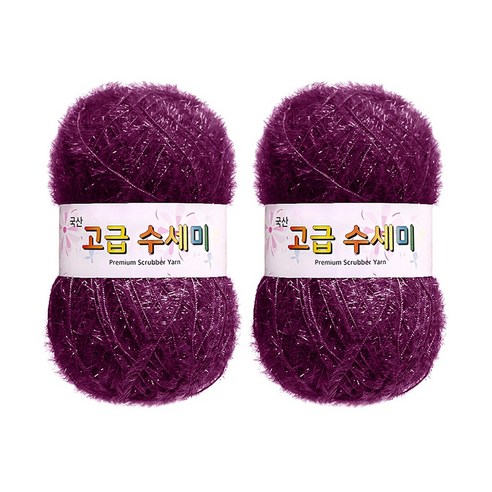 울클럽 별꽃수세미 만들기 DIY 고급수세미실 80g 2볼세트, 180바이올렛플럼