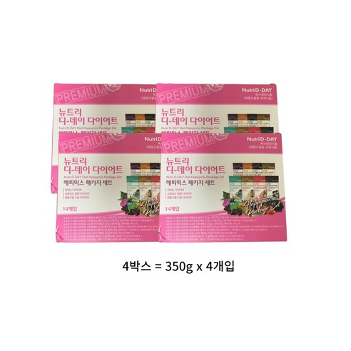 뉴트리디데이 다이어트 쉐이크 해피믹스, 350g, 4개