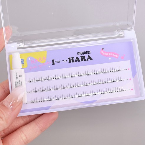아이하라 언더 V컷 속눈썹 컬혼합 언더래쉬 가닥속눈썹 인조속눈썹 속눈썹연장 글루세트, 1개, 6mm
