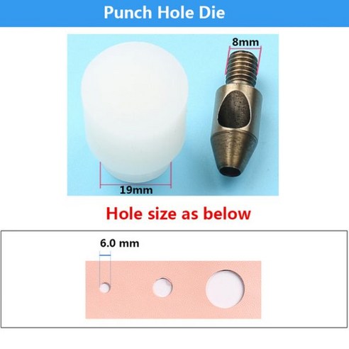 가죽공예키트 DIY 도구 공구 세트 금속 펀치 구멍 그로멧 핸드 프레스 금형 두꺼운 천용 커튼 재봉 액세서리, 9.YKJMJ-Punch01-24mm