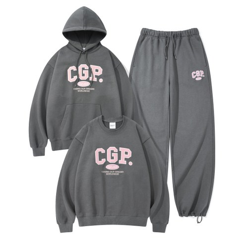 [백화점 매장정품] 코드그라피 [세트] [가을 후드 티 OR 맨투맨 선택] CGP 아치 로고 셋업_차콜