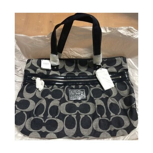 코치 데이지 시그니처 데님 토트 백 F23003 블루그레이 가방