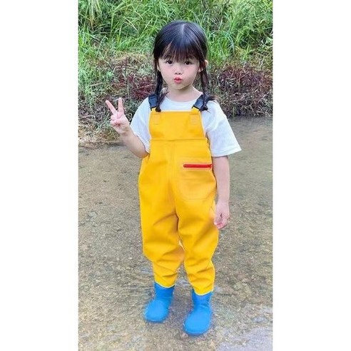 어린이장화 가슴장화 키즈 아동 갯벌체험 해루질 장화, 200, 노랑