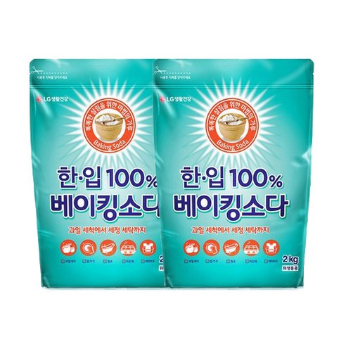 한입 100% 베이킹소다 리필형, 2개, 2kg 청소/주방세제 Best Top5