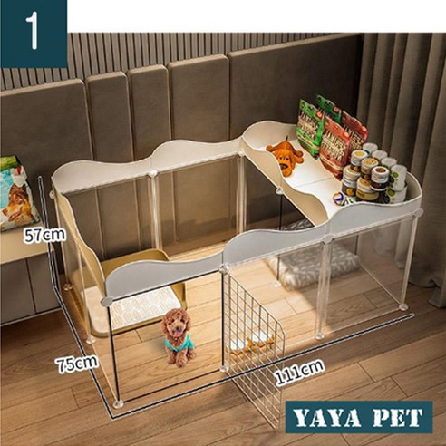YAYA PET 강아지 펜스 올타리 하우스 화장실 안전문 수납공간 일체형, 1(57*75*111cm), 1(57*75*111cm), 1개