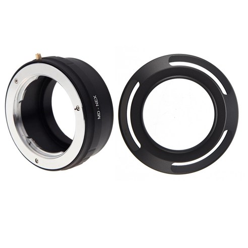 AFBEST MD-NEX 어댑터 링이 있는 스크류 마운트 37mm 후드 미놀타 MC/MD 렌즈용 소니 NEX 카메라, 검정