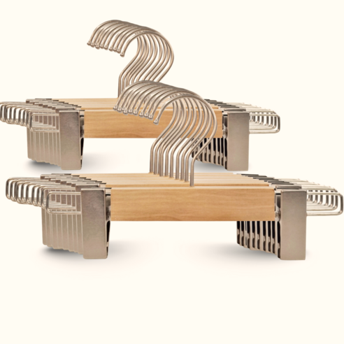 옷장 정리의 혁신, 까유니아 원목 논슬립 바지걸이로 완성하는 미니멀 라이프 바지걸이논슬립