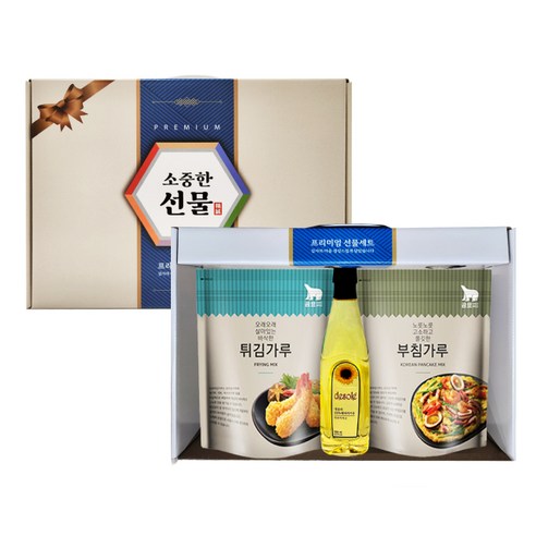 백설선물세트 [제프몰] 소중한마음4종 (밀가루+부침가루+해바라기유+위생장갑) 명절선물세트, 1세트, 행복한마음3종-2 Best Top5