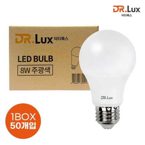 닥터룩스 LED 전구 8W, 주광색, 20개