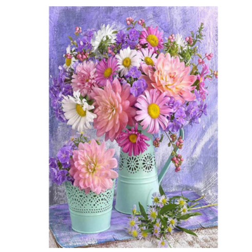 장미 데이지 해바라기 백합 모란 화초 보석십자수 DIY 키트 40*50cm 17종, 017