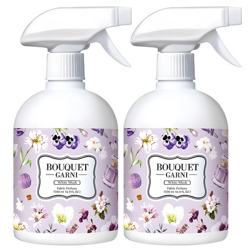 부케가르니 섬유탈취제 화이트머스크 본품, 500ml, 2개