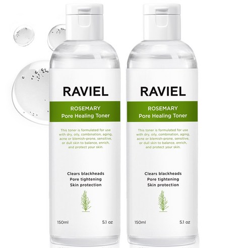 RAVIEL 로즈마리 모공 힐링 토너, 150ml, 2개