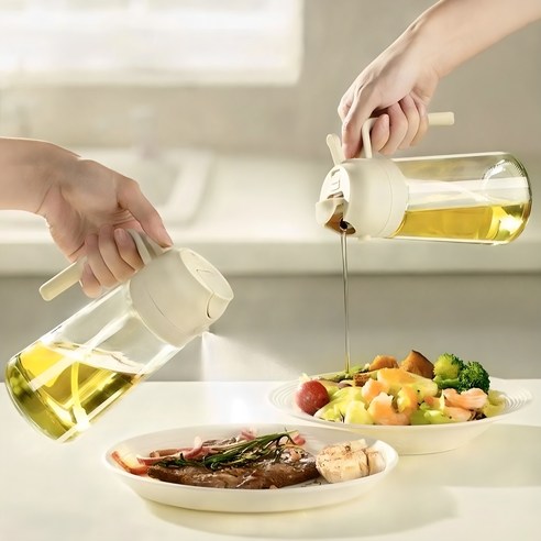 자동개폐 오일병 2in1 유리 오일스프레이, 2개, 470ml