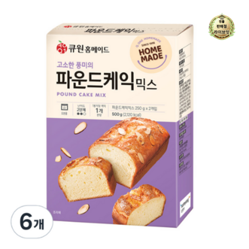 큐원 파운드 케익 믹스 2p, 500g, 4개