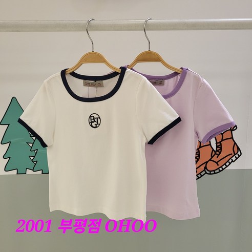 오후 부평점 NEW 마른 여아 친구들 추천##슬림핏으로 깜찍한 스판 크롭 반팔티