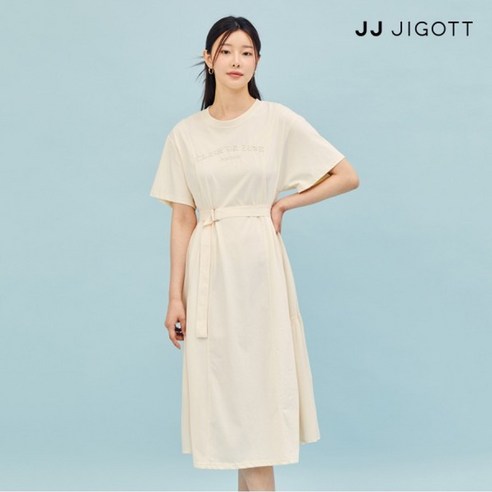 JJ지고트 코튼 비즈 자수 원피스 GP6P0OPW21
