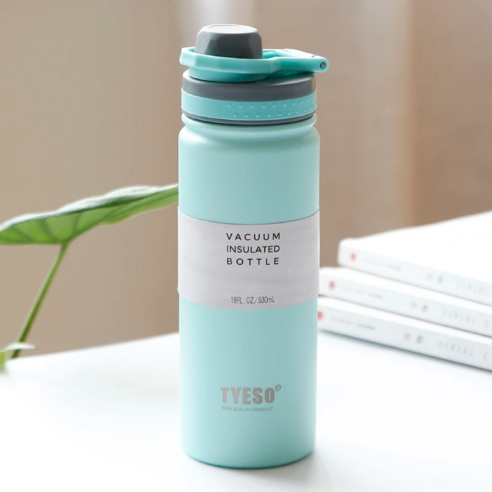 LoveSprout 물병 진공단열 스포츠 보틀 보온보냉 물병 530ml, 1개, 녹색