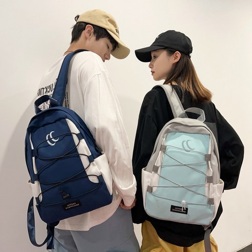 로커스 감성 심플 디자인 등산가방, 연한파랑