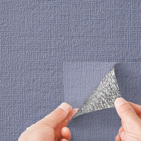 쿠셔니벽지 폭 50cm x 20m 격자무늬 스티커 접착식 붙이는 벽지, 프렌치블루