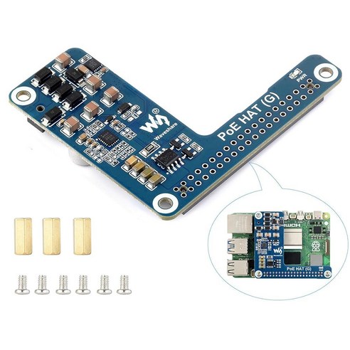 Raspberry Pi 5용 5V 5A 25W 출력의 PoE HAT IEEE 802.3af/at 호환 지원 단일 단일 
데스크탑