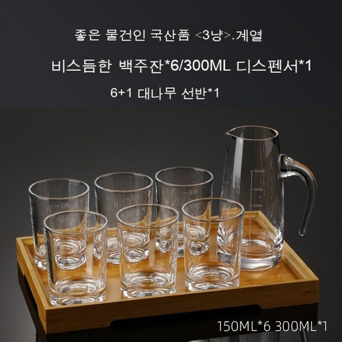 스노우드림 유리 컵 스크럽 소주잔 가정용 컵잔 세트, 옵션4