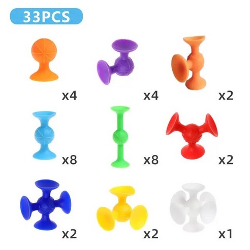 소프트 빌딩 블록 어린이 DIY 팝 squigz 빨판 재미 있은 실리콘 모델 건설 완구 선물, [02] 48PCS, 1개