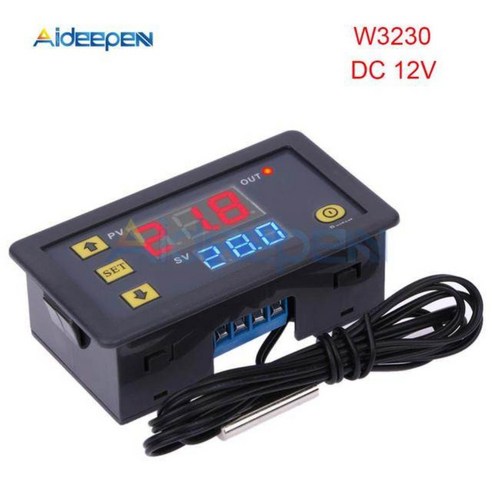 차량용온습도계 W3230 DC 12V 24V 110V 220V AC 디지털 온도 컨트롤러 LED 디스플레이 온도 조절기 가열 냉각 스위치 NTC 센서 포함 차량용온도계 1