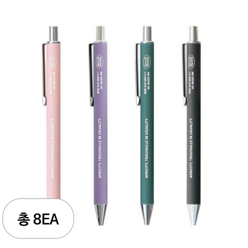 아이코닉 논슬립 스무딩 볼펜 0.7mm, 랜덤발송, 8개
