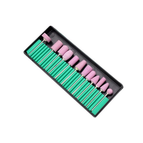 까마느 미니 네일 드릴 비트 12PCS 세트 석영 연마 도구 전기 드릴 비트 네일 장비 2.35mm 그라인딩 헤드 도구 키트, FREE, 핑크