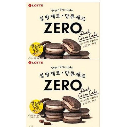 편의점 간식 롯데 당류제로 제로 카카오 케이크 탕비실 어르신 등산 주전부리 171g, 16개
