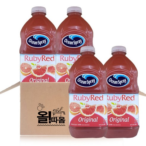 올따옴 음료기획 오션스프레이 루비레드 자몽 1.89리터 4병, 1.89L, 4개