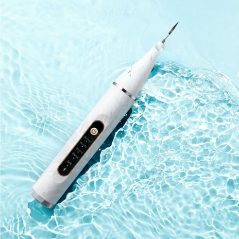 [국내발송]RichMagic 스마트 LED 초음파 구강세척기 가정용 휴대용 세정기, 흰색