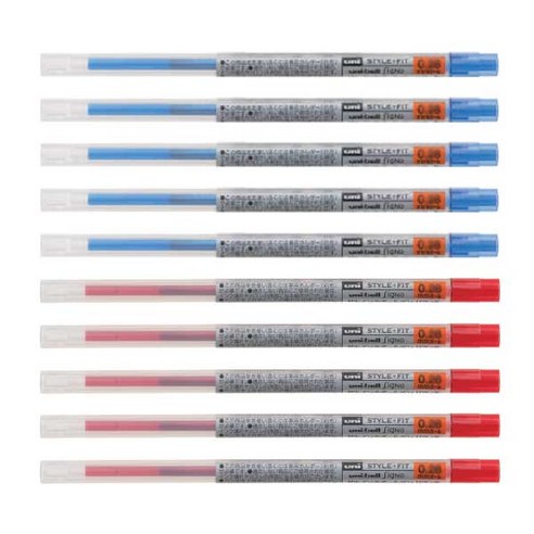 유니 스타일핏 리필심 0.38mm UMR-109-38, 청5적5