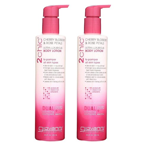 지오바니 2시크 울트라-럭셔리어스 바디 로션 체리 블라썸 & 로즈 페탈, 250ml, 2개