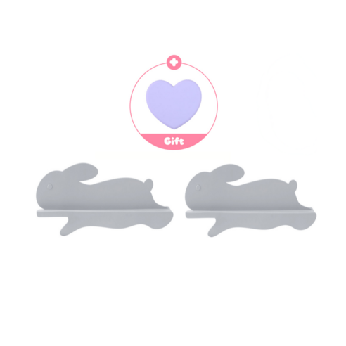 살림다담 실리콘 싱크대 씽크대 물막이 물펜스 물튀김방지 물받이, 1개, 토끼(그레이)+토끼(그레이)