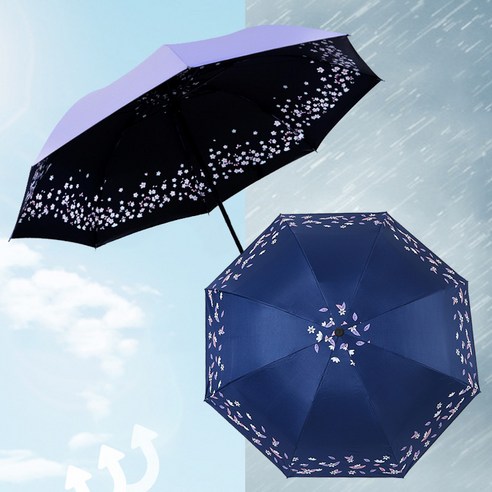 [1+1] UV 99%차단 초경량 암막 양산 겸 우산 3단 접이식