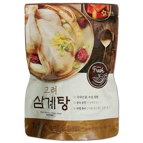 아워홈 자취 혼밥용 맛집 고려 삼계탕800g 간편식 팬트리 밀키트 친정, 34개, 800g 아워홈고려삼계탕800g Best Top5