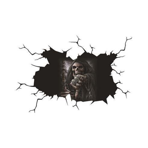 ANKRIC 벽스티커 3D Halloween Silent 카 데드 스티커 차창 스티커 홈퍼니해골 스티커, 큰 스타일 스타일 2