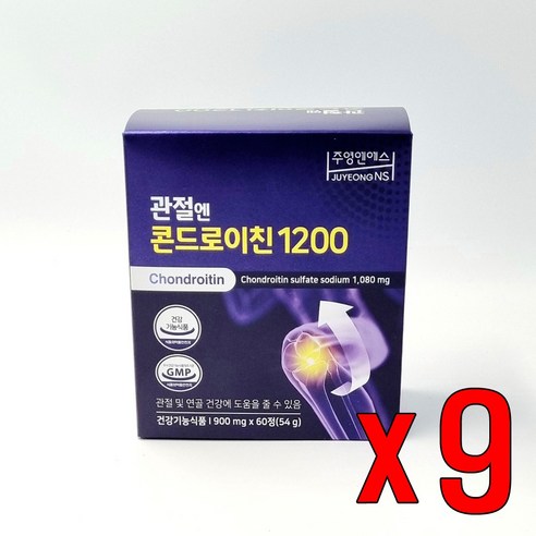 관절엔 콘드로이친 1200 관절연골영양제 (900mg x 60정) 5/6개월, 60정, 4개