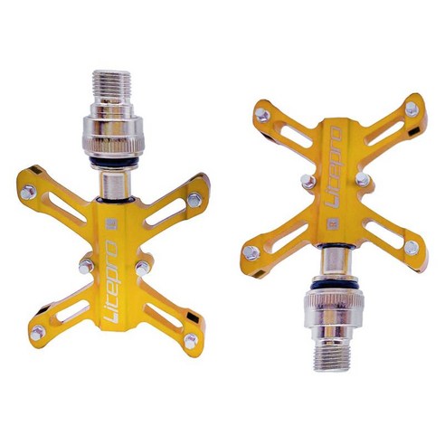 YSSHOP 접히는 순환을위한 경량 자전거 편평한 페달 도로 자전거 BMX, 109x63mm, 알루미늄 합금, 황금