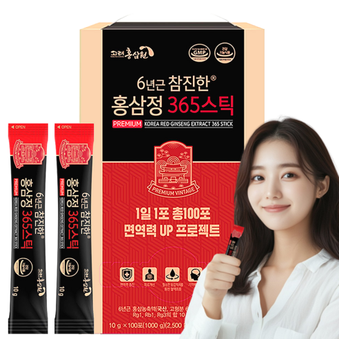 [명품] 6년근 참진한 홍삼정 365스틱 10g x 100포 고려홍삼원, 1박스, 1000g 
홍삼/인삼