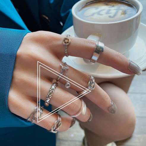 빈티지 성격 불규칙한 디자인 금속 반지 여성을위한 펑크 힙합 조정 가능한 오픈 반지 패션 쥬얼리 선물YJStore