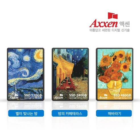 액센 V100 SSD 2.5 SATA3 Van Gogh Series 120GB~1TB, 480GB 외장하드ssd500gb